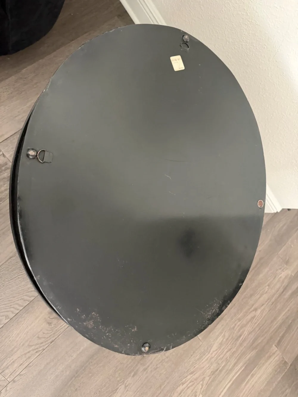 CHANEL Black and White Round Vanity Tray with Logo